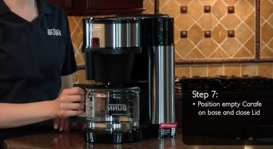 Bunn Velocity Brew coffee maker step 7