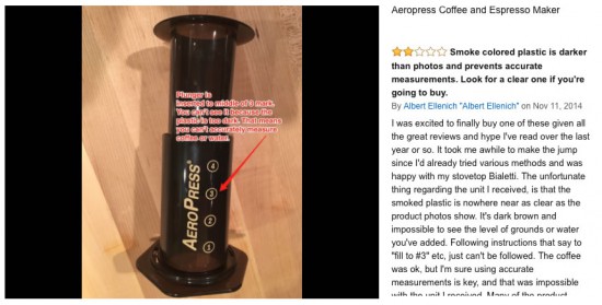 Negative comments about the Aeropress coffee maker and espresso maker