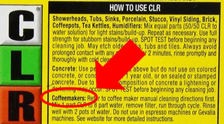 CLR to clean a coffee maker
